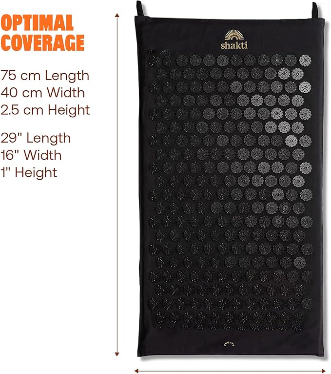 ShaktiMat Acupressure Mat for Relaxation, Massage Muscles, Aid Sleep & Unlock Inner Tension, Similar to Acupuncture, No Needles Required (Classic, Level 1, Shakti Black)