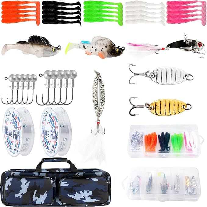 2-Pack 6.89FT Telescopic Fishing Rod Reel Combo Tackle Box Travel Carry Bag | Collapsible Pole Spinning Reel Lure Accessory Storage Bag Portable Fishing Gear Kit for Saltwater Freshwater Fishermen Gift
