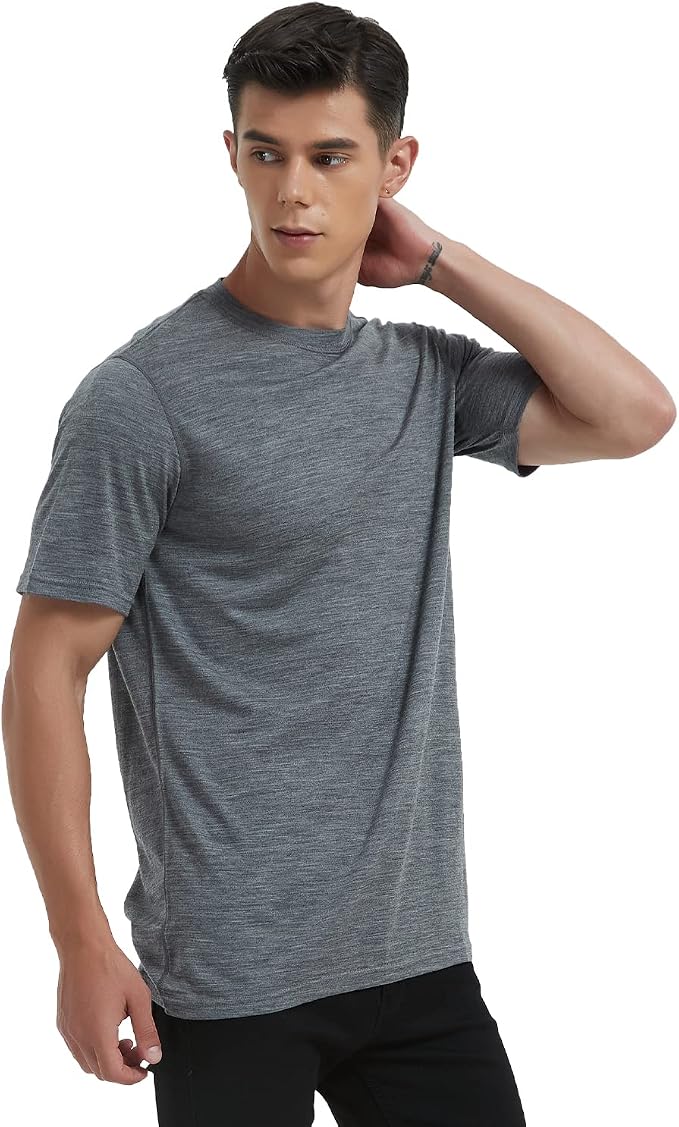 METARINO Merino Wool T-Shirts Mens Short Sleeve Lightweight Base Layer for Hiking,Travel,Hunting,Cycling