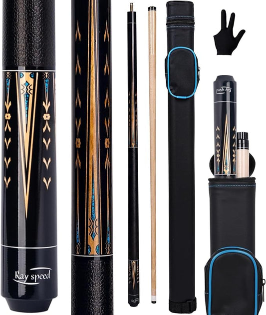 Pool Cue Stick Low Deflection Shaft Billiard Cue Stick with Hard Case 19-20 oz Professional Pool Stick
