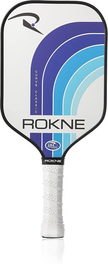 ROKNE Curve Classic Pickleball Paddle | USAPA Approved Fiberglass Pickleball Paddles | Precision Engineering & Comfort | ProGrit Texture for Max Spin & Power | Paddle