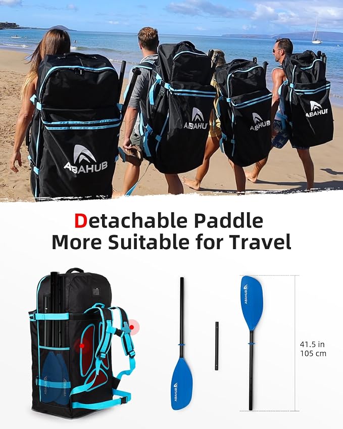 Abahub Adjustable Kayak Paddle 210-230 cm/ 230-250 cm Floating Kayaking Oars Boating Oars Canoeing Oars Black