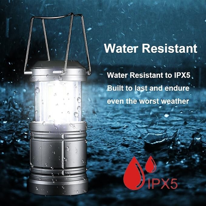 LED Camping Lantern Lights - 500 Lumens Collapsible Camping Lights - Power Outage Lantern Battery Powered for Emergency, Hurricane, Storms, 4 Pack