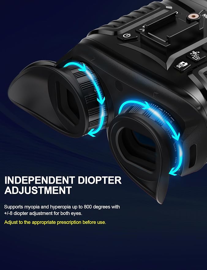 Night Vision Goggles, Head-Mounted Rechargeable Binoculars, 3" Screen Digital Infrared Night Vision Binoculars with Head Strap &32GB Card for Hunting, Camping, Security