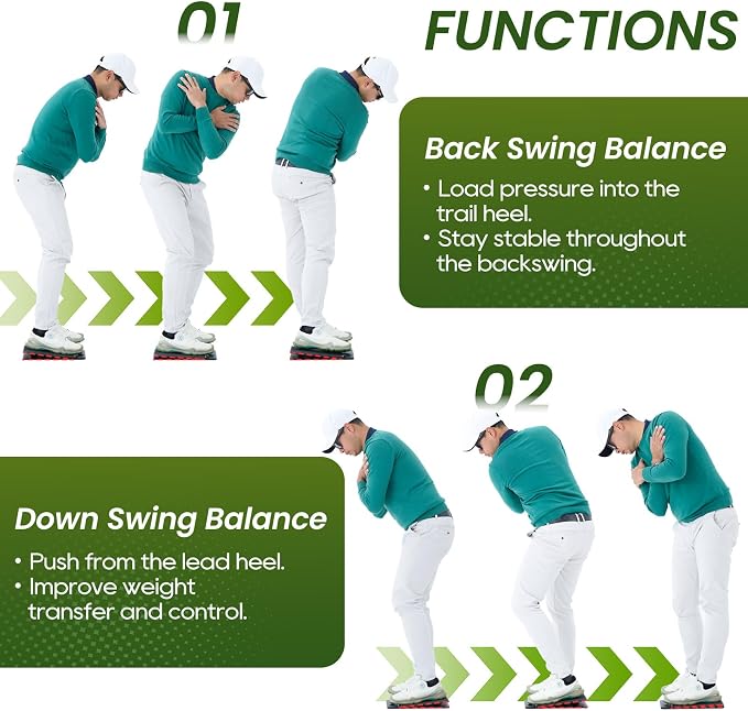 Golf Pressure Plate Training Aid, Adjustable Weight Shift Balance Board, Boost Swing Speed, Power & Consistency, Golf Swing Tempo Training Tool, Indoor/Outdoor Practice & Golf Training Aids