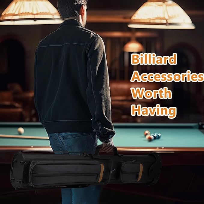 2x4 Pool Cue Case, Hard Pool Cue Case, Billiard Cue Case with Stand, Billiards Accessories Holds 2 Cue Butt and 4 Cue Shafts