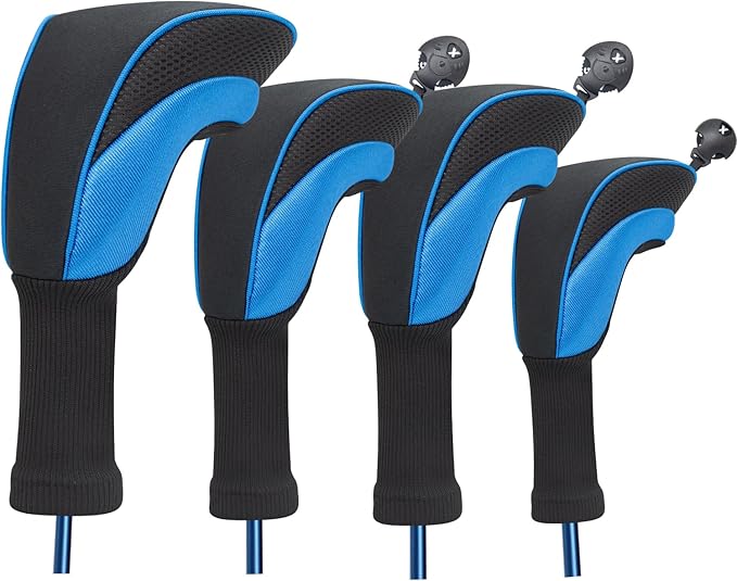 Wood Headcover Golf Club Covers Driver Headcovers Nylon Head Covers Designed to Fit All Woods - 3/4/5/6 Pack/Set Golf Accessories Suitable for Men and Women