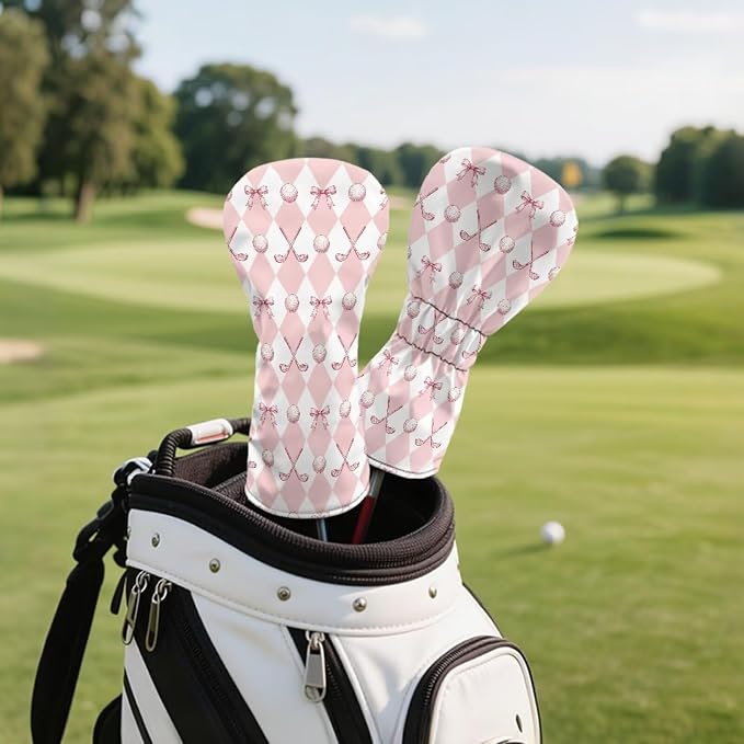 Rnyleeg Golf Club Head Covers for Women Driver Head Cover Leather Fairway Wood Headcover Hybrid Headcovers for Golf Clubs