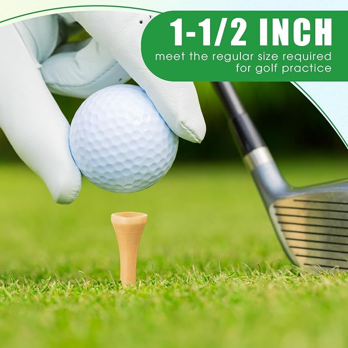 Vinsot 1000 Pcs Golf Tees Bulk 1-1/2'' Short Wooden Tees Accessories for Men Clubs Golf Ball Theme Party School Supplies(Wood Blank,Wood)