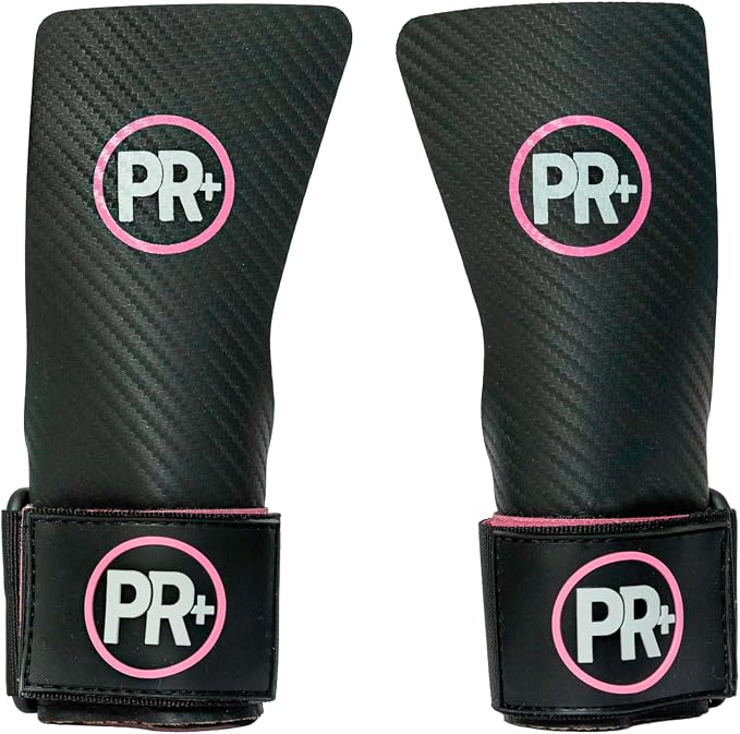 PR+ Gymnastics Hand Grips for Pull Ups Weightlifting and Cross Training - No Hole - Chalk Free - Triple Layer Hand Protection - Optional Wrist Wraps