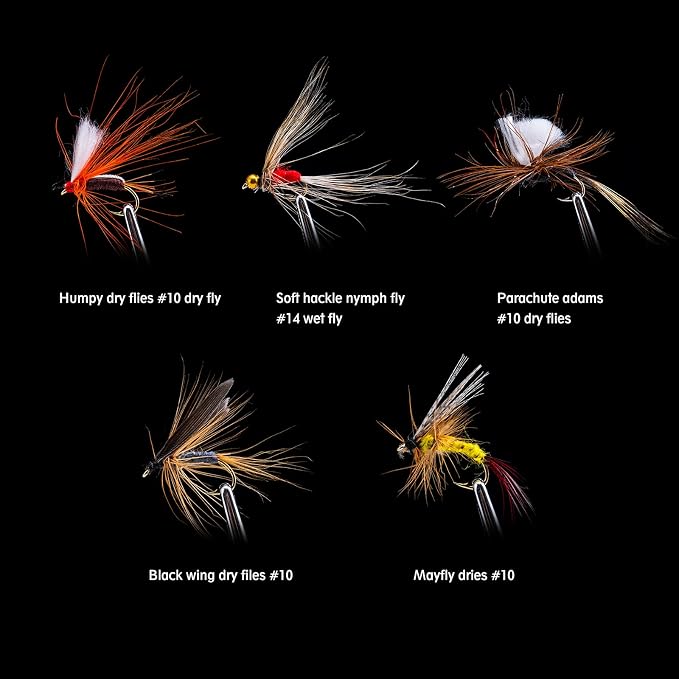 Goture Fly Fishing Flies Kit,25pcs/30pcs/100pcs Fly Fishing Lures,Dry Flies Wet Flies Streamers Nymphs Flies, Fly Fishing Assortment Kit for Bass Trout Salmon Fishing