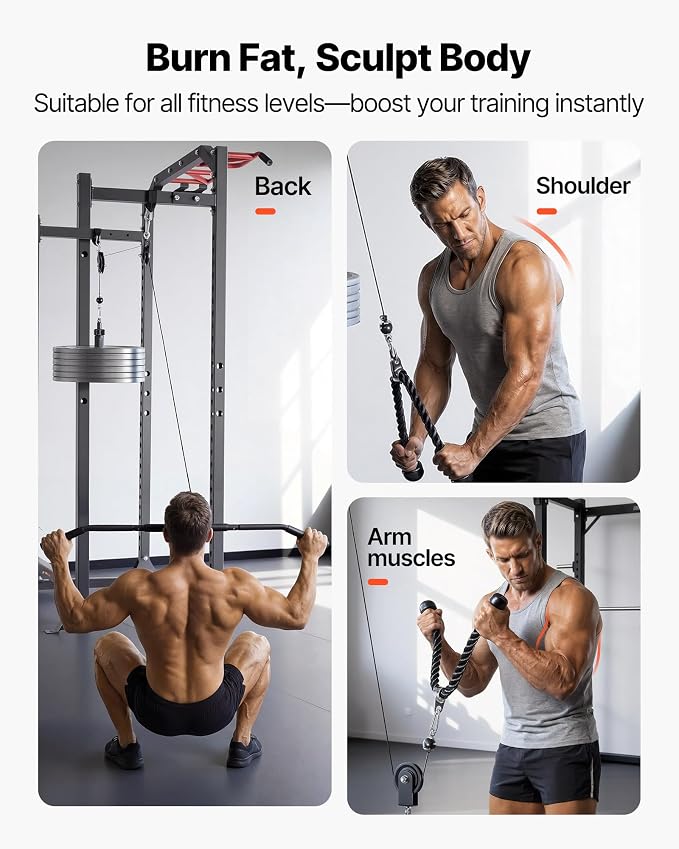 VEVOR LAT Pulldown Attachments, Cable Machine Rowing T-bar V-bar Tricep Pull Down Bar, Back Strength Training Rubber Coated Handle Grip, Bicep Curl Tricep LAT Pulldown Bar for Home Gym Fitness