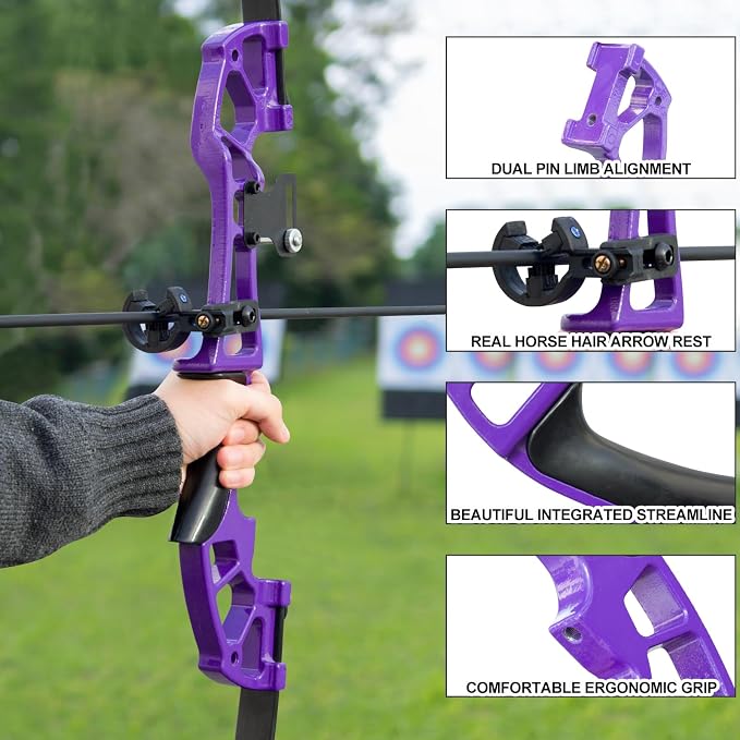 D&Q Bow and Arrow Set for Adults Recurve Bow 30lb 40lb for Beginner to Intermediate Recurve Bows for Adults Beginner Training Practice Target