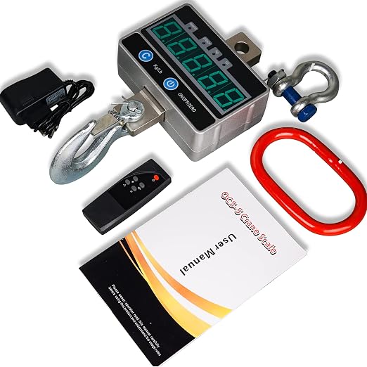 2000KG / 4400LBS 2Ton Digital Crane Scale with Remote, Industrial Heavy Duty Electronic Hanging Scale, LED Display