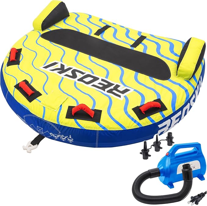 Towable Tube with Electric Air Pump 120V Powerful and Quick Inflatation in 2-Mins