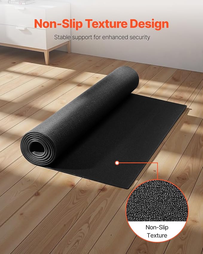VEVOR Treadmill Mat for Carpet Floor, Exercise Equipment Mat for Treadmills, Stationary & Recumbent Bikes, High Density PVC Floor Protector Gym Mats, Waterproof and Non-Slip for Home Gym
