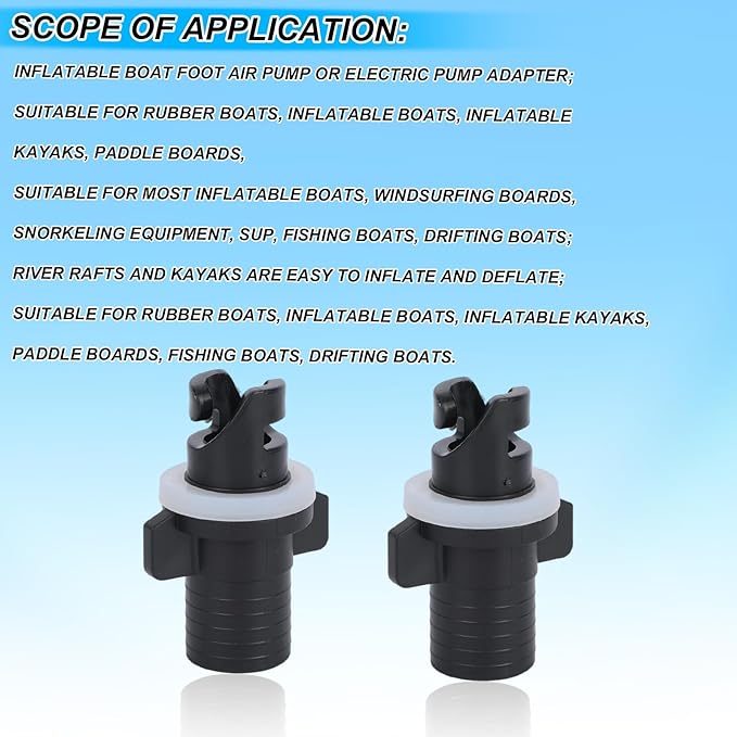 2pcs Inflatable Kayak Pump Adapter for Halkey-Roberts Valves, Paddle Board Pump Adapter Valve Nozzle Inflatable Boat Kayak Attachment