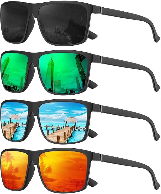 KALIYADI Polarized Mens Sun-Glasses Sunglasses-Men : Classic Sunglasses with UV Protection for Fishing Driving Golf
