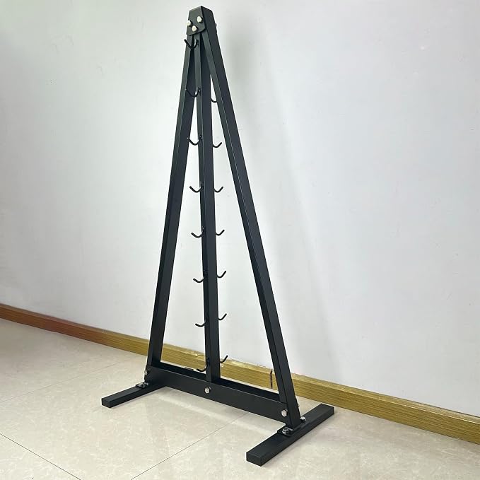 BLUSLM Lat Pull Down Bar Gym Accessory Rack, Lat Pulldown Attachments Cable Attachment Storage Rack for Mag Grip - Home Gym Fitness Heavy Duty A-Frame Stand