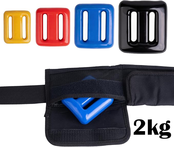 Vinyl Coated Diving Weights-4pcs 1.1-4.4 lbs Dive Weights with 4 Pocket Scuba Weight Belt with Quick Release Buckle,Used for Freediving, Spearfishing & Scuba Diving-Fit for Waist 32" to 52"