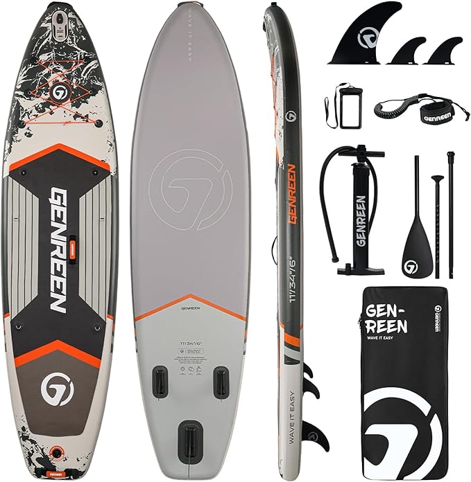 Paddle Board Stand up Paddle Board (Extra Large 11'*33/34") Newly Improved 2 Side Layers 450LBS Quality Inspection×5 (All-Season for JP customers) paddleboards Fishing Family Pet Friendly
