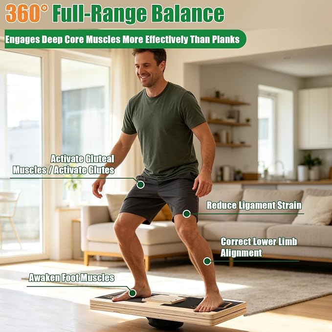 Wooden Slant Board for Exercise & 17.5" Wide Calf Stretch Board | Adjustable Incline Board with 12 Angles for Squats and Physical Therapy, Funny Balance Board with 3 Difficulty Maze Tracks