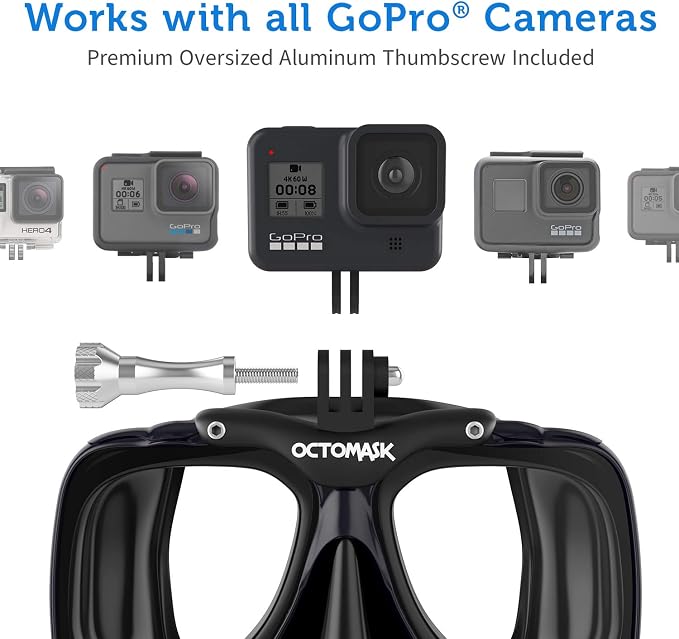 OCTOMASK - Scuba Mask w/ Mount for All GoPro Hero Cameras for Scuba Diving, Snorkeling, Freediving