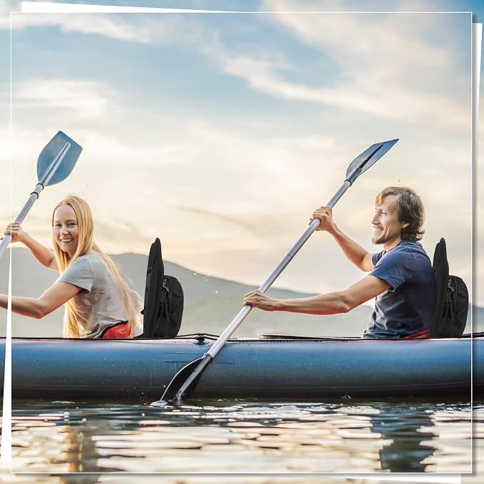 Lewtemi Thicken Kayak Seat with Back Support Canoe Paddle Board Seat with Detachable Storage Bag Adjustable Sit on Top Paddleboard Cushion for Kayaking Canoeing Rafting