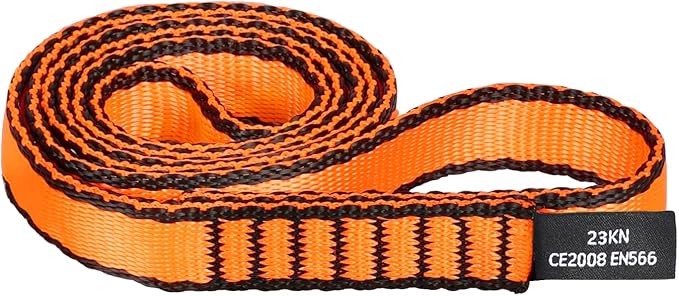 18MM Nylon Climbing Sling Runner - 23KN CE2008/EN566 Certified Outdoor Climbing Webbing for Rock Climbing, Rappelling, Mountaineering, Swing Gear, Outdoor Adventures & Emergency Anchoring