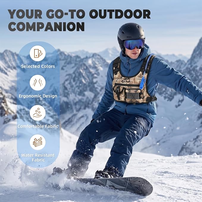 Criuage USA Patent Running Hydration Vest Backpack, Lightweight Chest Pack with 2.0L Water Bladder Bag Daypack for Hiking Running Cycling Race Marathon for Women Men