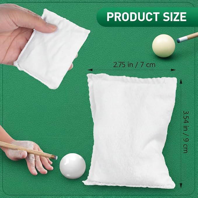 DOITOOL 4 Pcs Billiards Talc Powder Bag Pool Hand Chalk Talcum Powder Bag for Dry Hands Grip Control Snooker Cue Glide Smooth Stroke, Bowling Pool Cue Accessories for Professional Stable Play