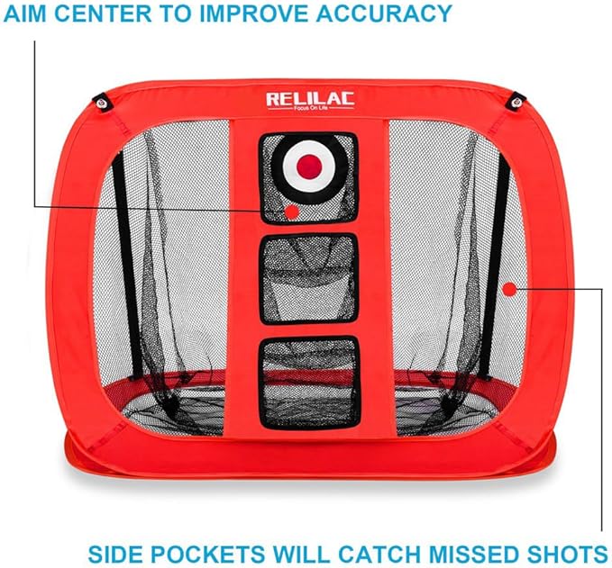 RELILAC Pop Up Golf Chipping Net - Indoor/Outdoor Golfing Target Accessories for Backyard Accuracy and Swing Practice - Gifts for Men, Dad, Husband, Women, Kid, Golfers