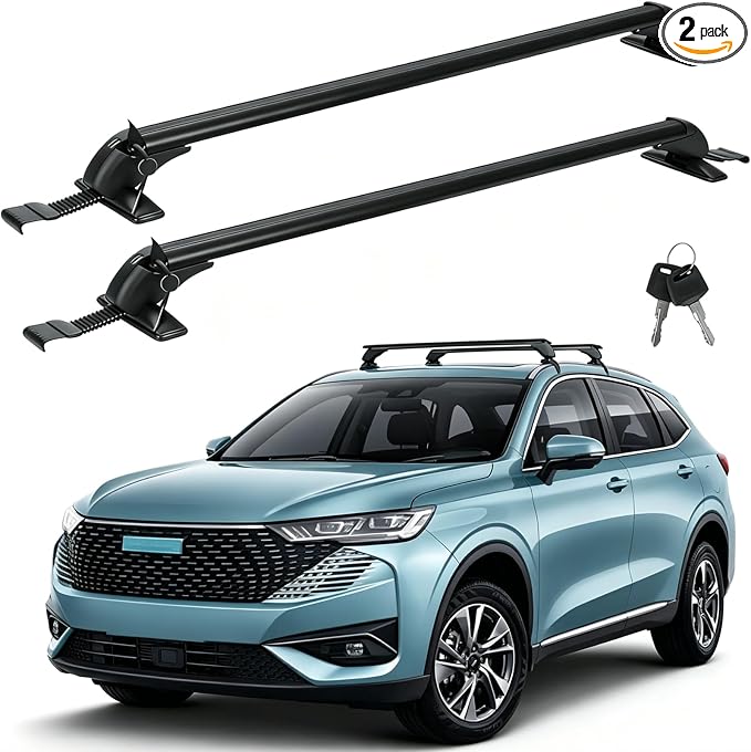 Universal Car Roof Rack 42.91in-44.88in, Heavy-Duty Aluminum Adjustable Roof Rack Cross Bars for Kayak, Bike, Luggage, Roof Rails with Theft Lock for Bare Roof Cars, 165lbs Load Capacity (43")