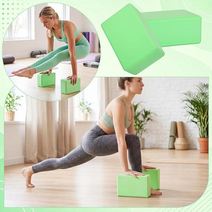 Wettarn 6 Pack Yoga Blocks 9 x 6 x 4 Inch EVA Foam Lightweight Non Slip Yoga Props for Pilates Stretching Meditation