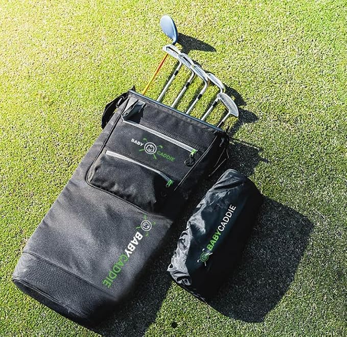 Golf Bag for Baby Stroller, Fits a Full Set of Clubs, Attaches to Most Strollers, Accessory Pockets for Balls, Tee's, Gloves and More.