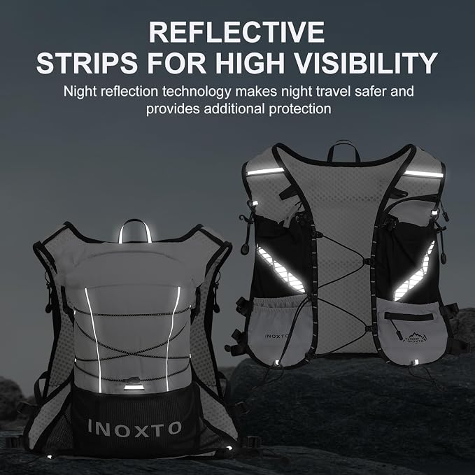 IX INOXTO Running Vest Hydration Backpack, Lightweight Running Backpack Hydration Pack with 1.6L Water Bladder Daypack for Trail Running Hiking Cycling Race Marathon for Women Men