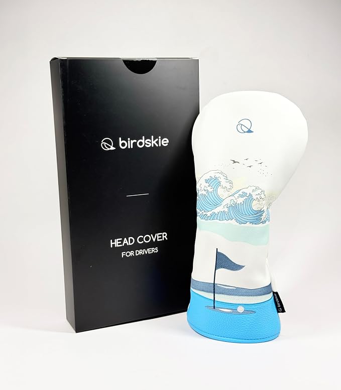 Golf Driver Headcover birdskie Premium Leather Head Cover. Digitally Printed and Embroidered Design. Head Cover for Your Driver by birdskie.