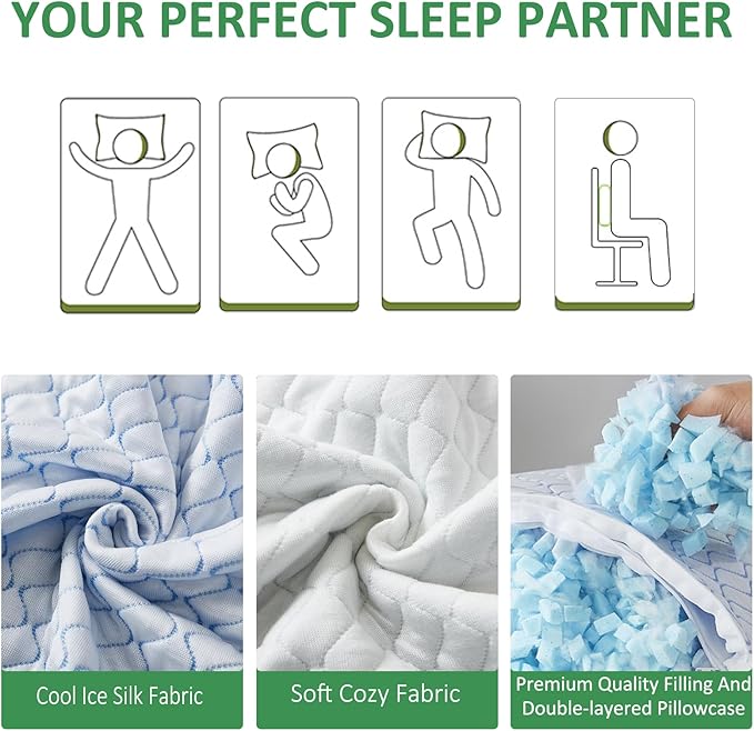 Travel Pillow - Large 1 Pack Compressible Camping Pillow for Sleeping - Shredded Memory Foam with 1 Storage Bags - Supportive for Adults, Kids, Outdoor, Backpacking, Hiking Gear