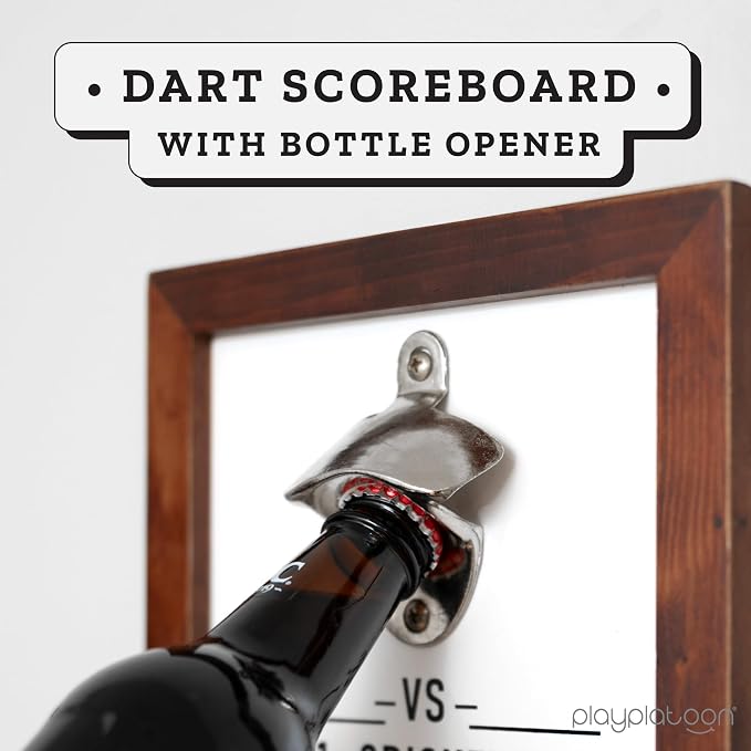 Play Platoon Dart Scoreboard & Darts Holder Wall Mount - Wood Score Board, Professional Darts Accessories, Dart Holder