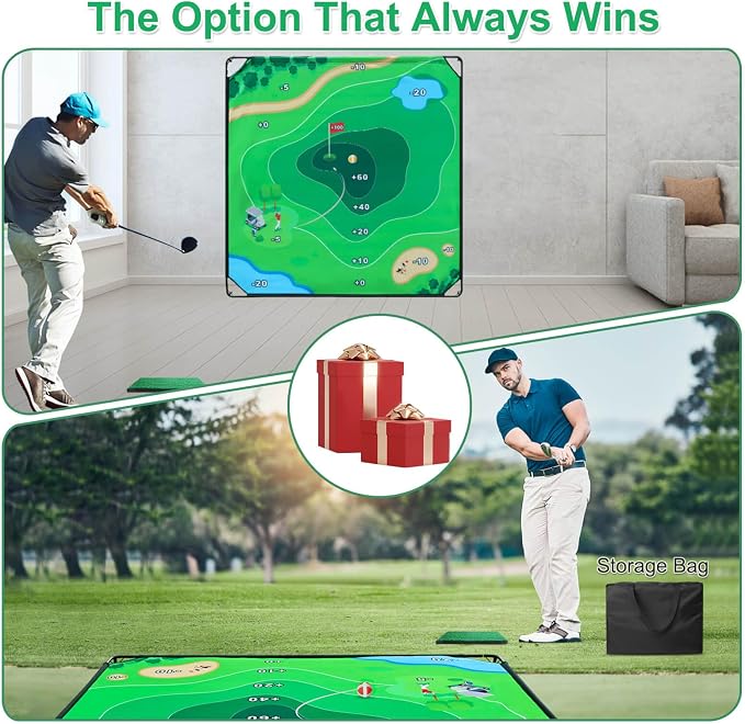 Golf Chipping Game Set, 71"x71" Golf Game for Battle Outdoor, Chipping Pong for Backyard with Sticky Balls & Storage Bag