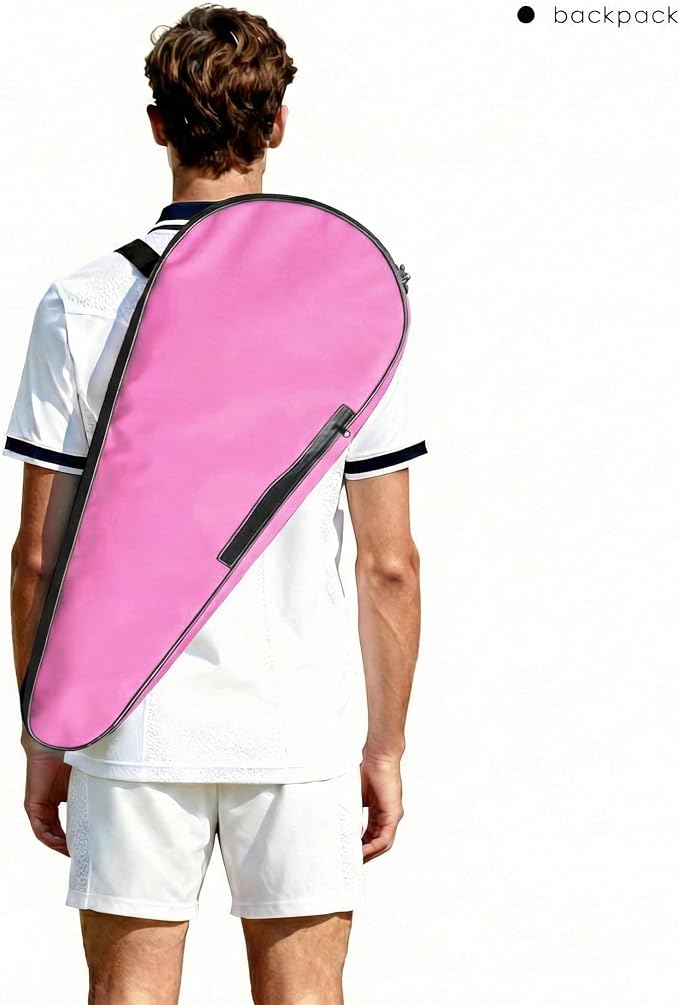 2 Rackets Tennis Racket Cover Padded Tennis Racket Bag with Handle and Adjustable Shoulder Strap