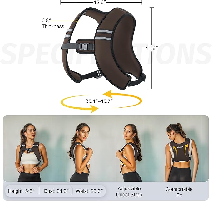 ZELUS Weighted Vest, Washable Z-Fit Soft Iron Weighted Vest for Women and Men, 5/10/15 lb Weight Vest with Reflective Strips & Adjustable Straps, Ultra Thin Weight Vest for Gym Strength Training