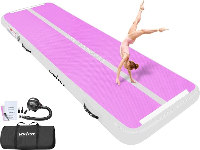 VOFiTNY All Purpose Gymnastics Mat 6.6/10/13/16/20 ft Sturdy Inflatable Tumble Track for Home/Gym