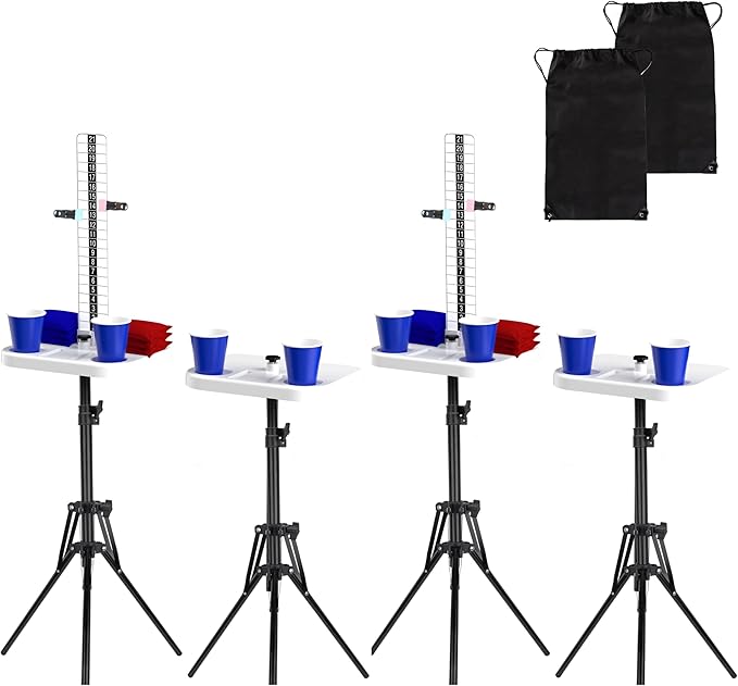 Cornhole Scoreboard 4 Sets Cornhole Score Keeper with Dri-nk Holder Corn Hole Game Accessories for Outside, Yard Game