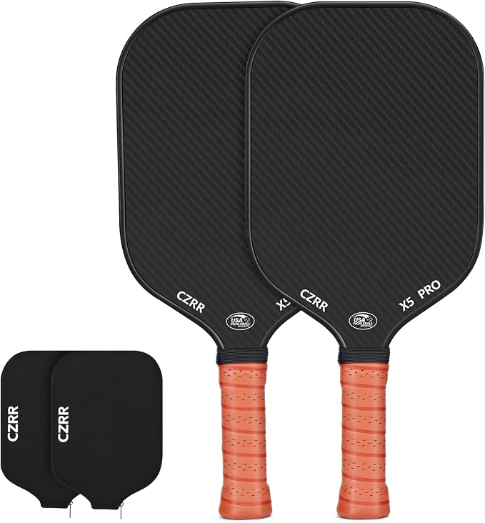 Pickleball Paddle, USA Pickleball Approved, 3K Raw Carbon Fiber Surface (CFS) High Grit & Spin, with 16MM Polypropylene Honeycomb Core, Ideal for Novice and Professional Players