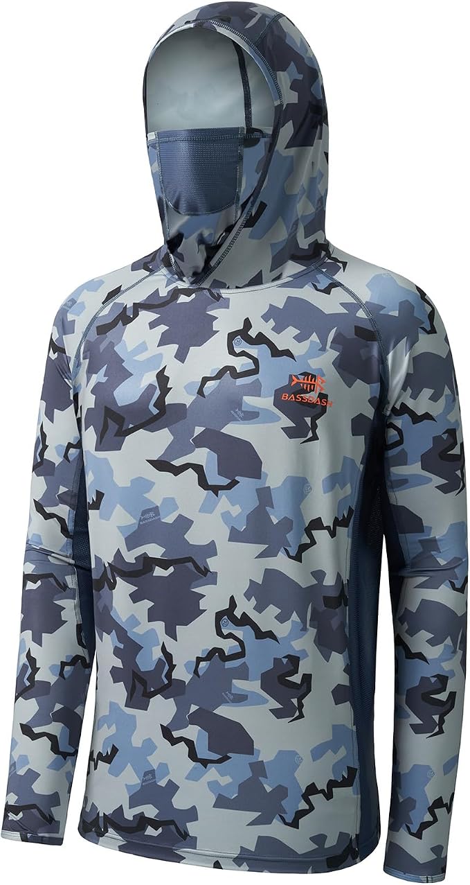 BASSDASH Men's UPF 50+ Camo Long Sleeve Hunting Fishing Hoodie Shirt