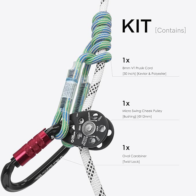 GM CLIMBING Swing Cheek Micro Pulley 30kN CE UIAA Certified