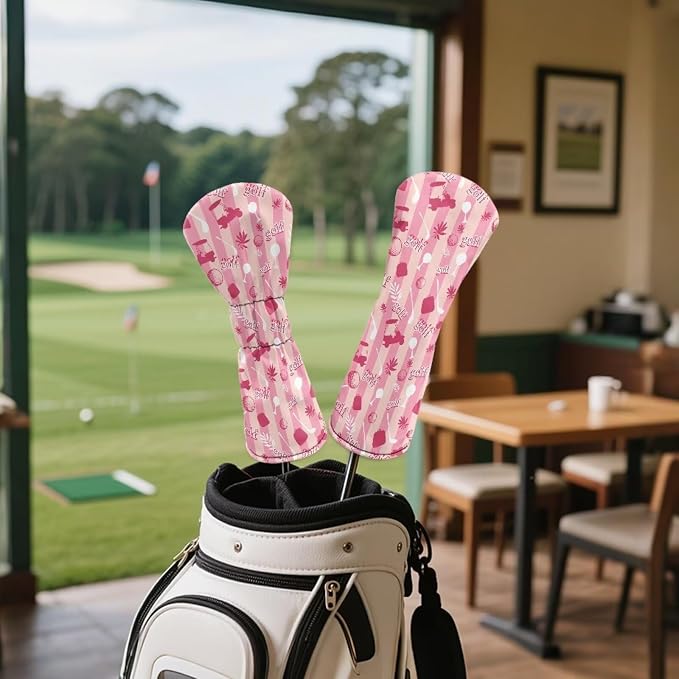 Rnyleeg Golf Club Head Covers for Women Driver Head Cover Leather Fairway Wood Headcover Hybrid Headcovers for Golf Clubs