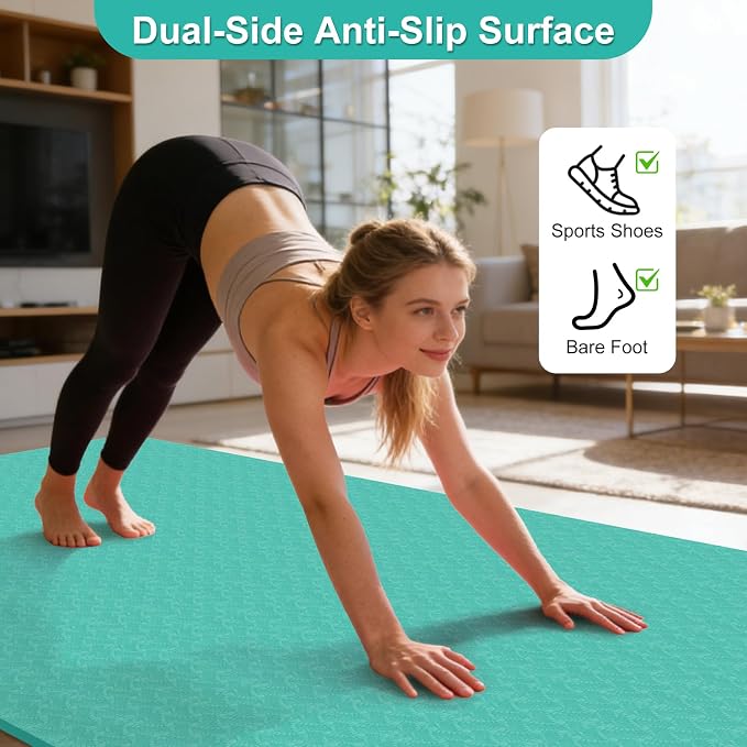 RINREA Large Gymnastics Mat for Gymnastics Bar, 6'x4' Extra Thick Exercise Mat for Home Gym Workout
