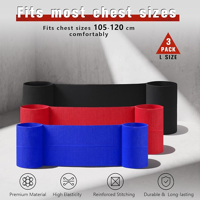 3 Pack Bench Press Band Set Bench Press for Men and Women Power Weight Lifting Fitness Push up Gym Workout Strength Training Sling, 3 Different Resistance Levels